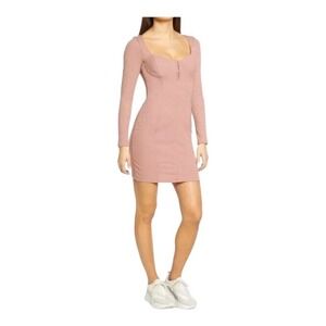 ASTR The Label Bodycon Blush Mini‎ Dress Ribbed Long Sleeve Size Medium NWT